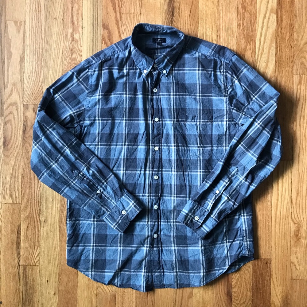 J. Crew heathered cotton plaid shirt